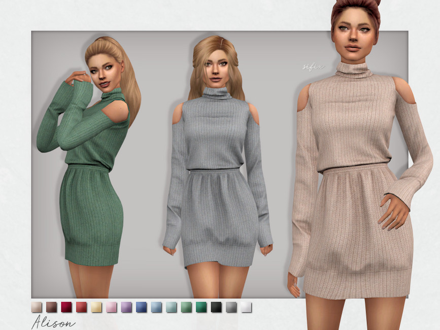 Платье Alison Dress Симс 4