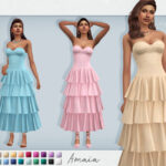 Платье Amaia Dress Симс 4