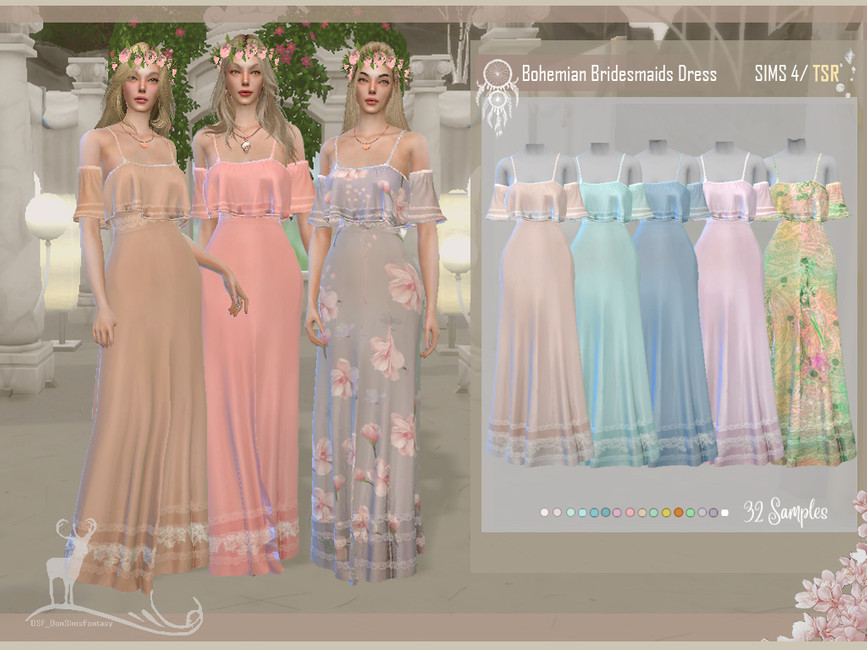 Платье Bridesmaids Dress Симс 4