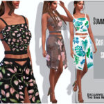 Юбка Summer Set Skirt With Slits Симс 4