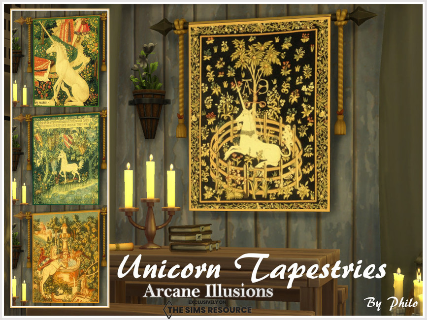 Картины Unicorn Tapestries Симс 4