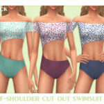 Купальник Off-Shoulder Cut Out Swimsuit 03 Симс 4