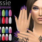 Ногти Essie Expressie Almond Nails Set Симс 4