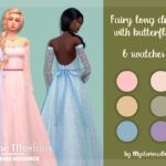 Платье Arcane Illusions Fairy Long Dress With Butterflies Симс 4