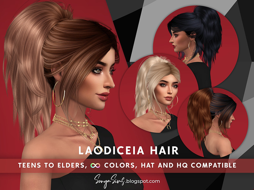 Прическа Laodiceia Hair Симс 4