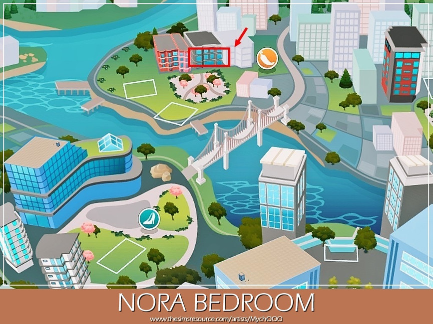 Спальня Nora Bedroom Симс 4 (картинка 7)
