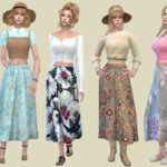 Юбка Floral Country Skirt Симс 4
