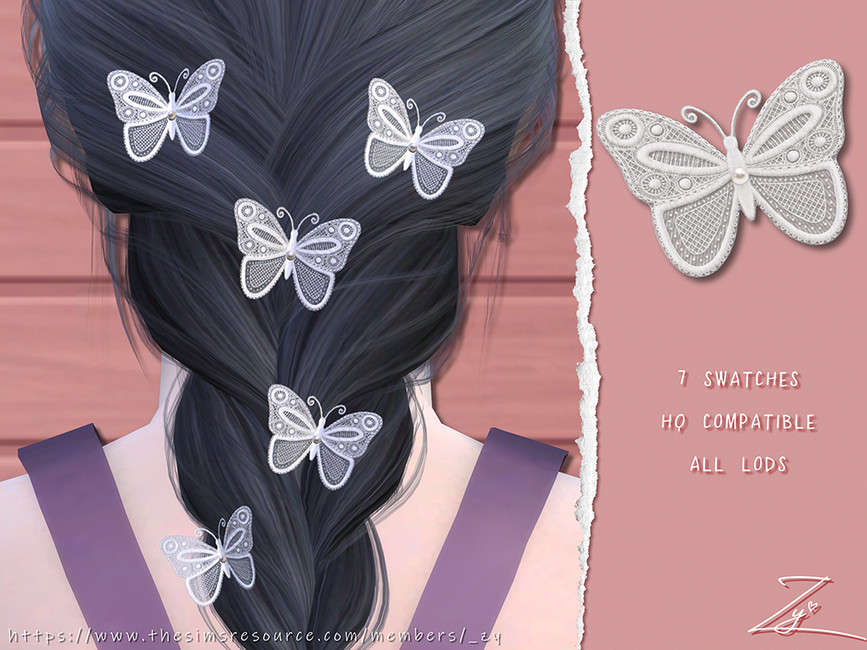 Заколки для детей Lace Butterfly Hairpins For Kid Симс 4