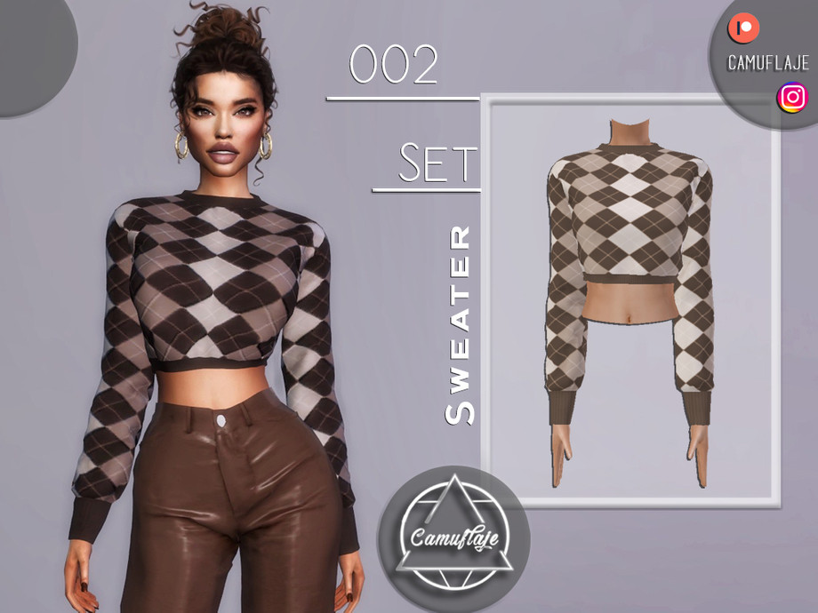 Свитер SET 002 - Sweater Симс 4 