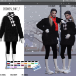 Одежда Cotton Jacket Scarf and Gloves Симс 4