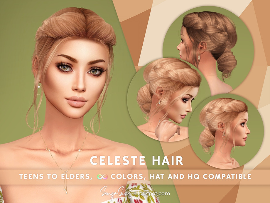 Прическа Celeste Hair Симс 4 