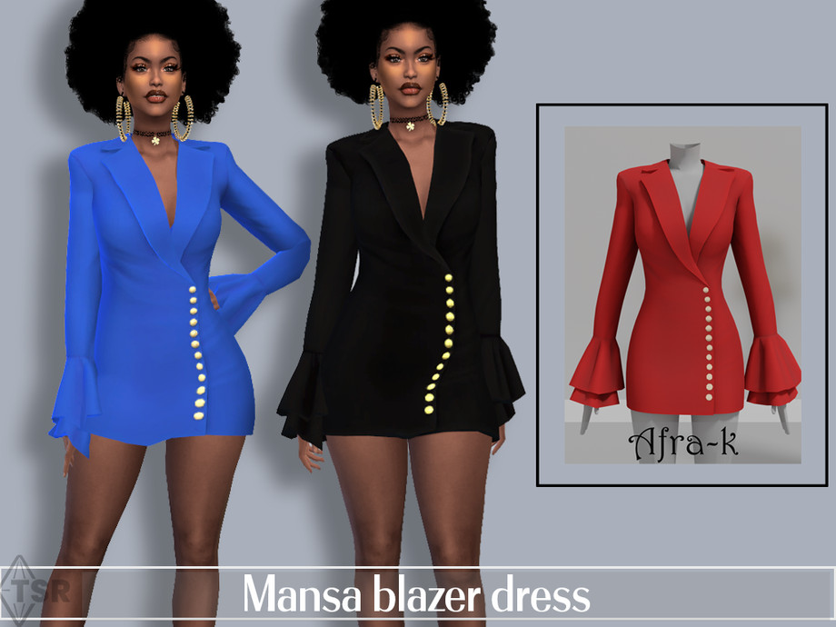 Платье Mansa Blazer Dress Симс 4 