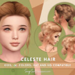 Прическа Celeste Hair KIDS Симс 4