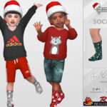 Носки Christmas Socks for Toddler 01 Симс 4