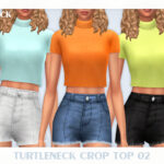 Топ Turtleneck Crop Top 02 Симс 4
