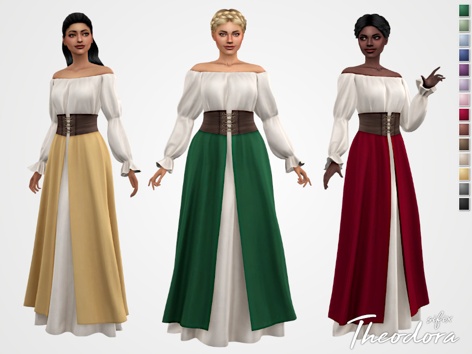Платье Theodora Dress Симс 4