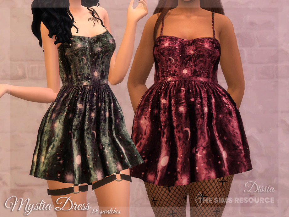 Платье Mystia Dress Симс 4