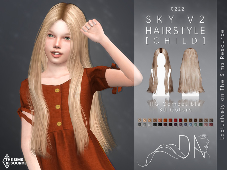 Прическа Sky Hairstyle V2 Симс 4 