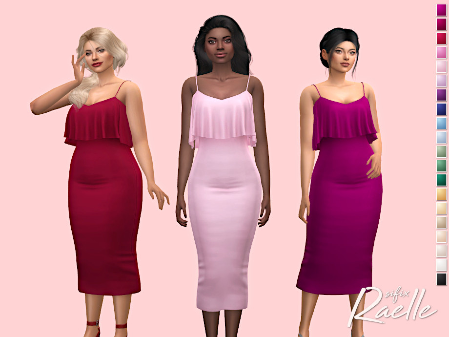 Платье Raelle Dress Симс 4