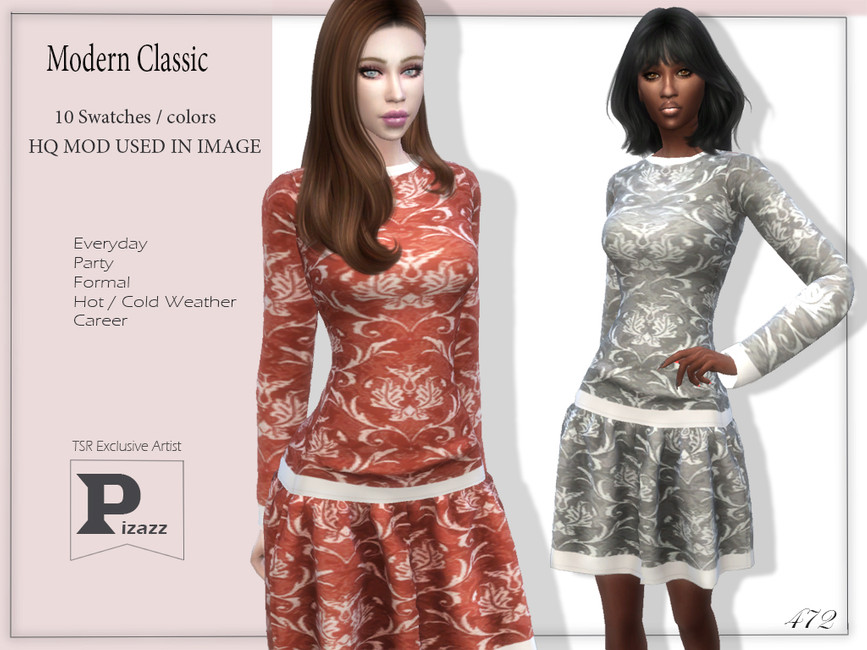 Платье Modern Classic Dress Симс 4
