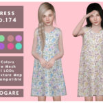 Платья для детей Akogare Dress N174 Симс 4