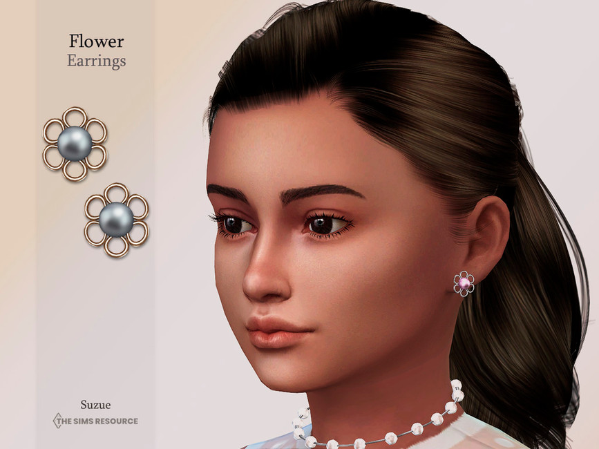 Сережки Flower Earrings Child Симс 4