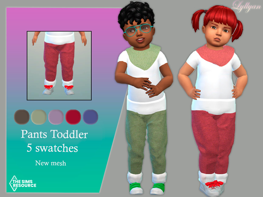 Штаны для малышей Pants Toddler Love Симс 4