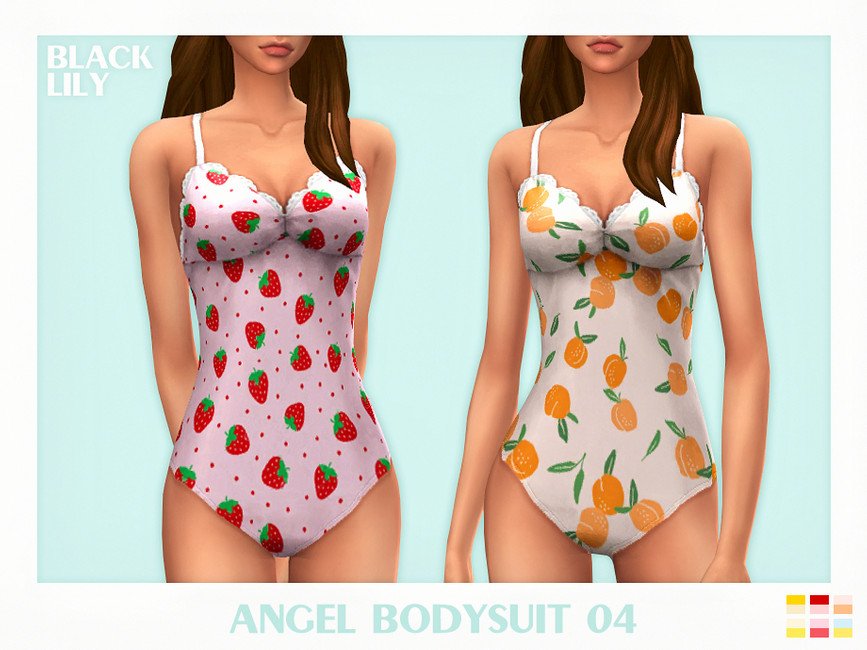 Купальник Angel Bodysuit 04 Симс 4