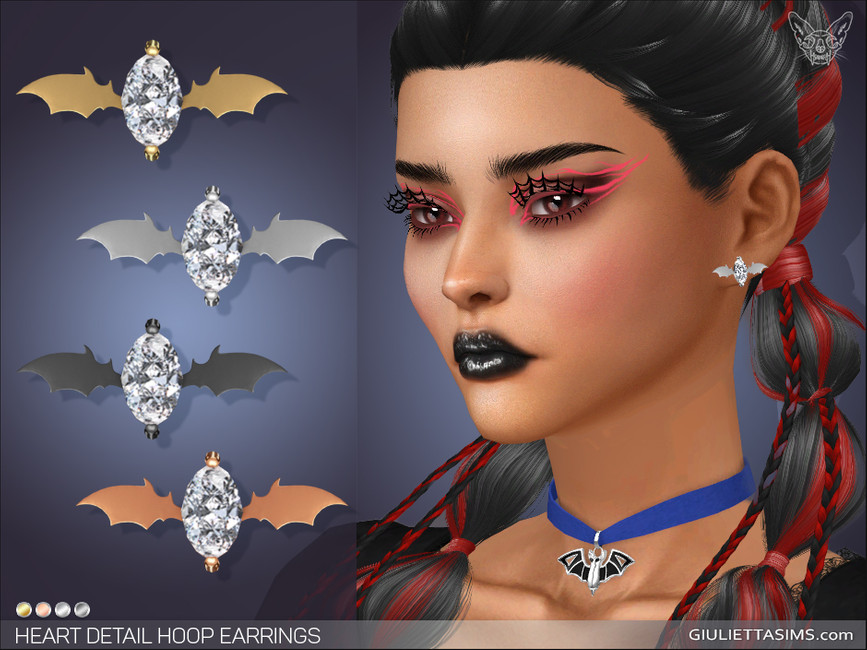 Серьги Bat Crystal Earrings Симс 4