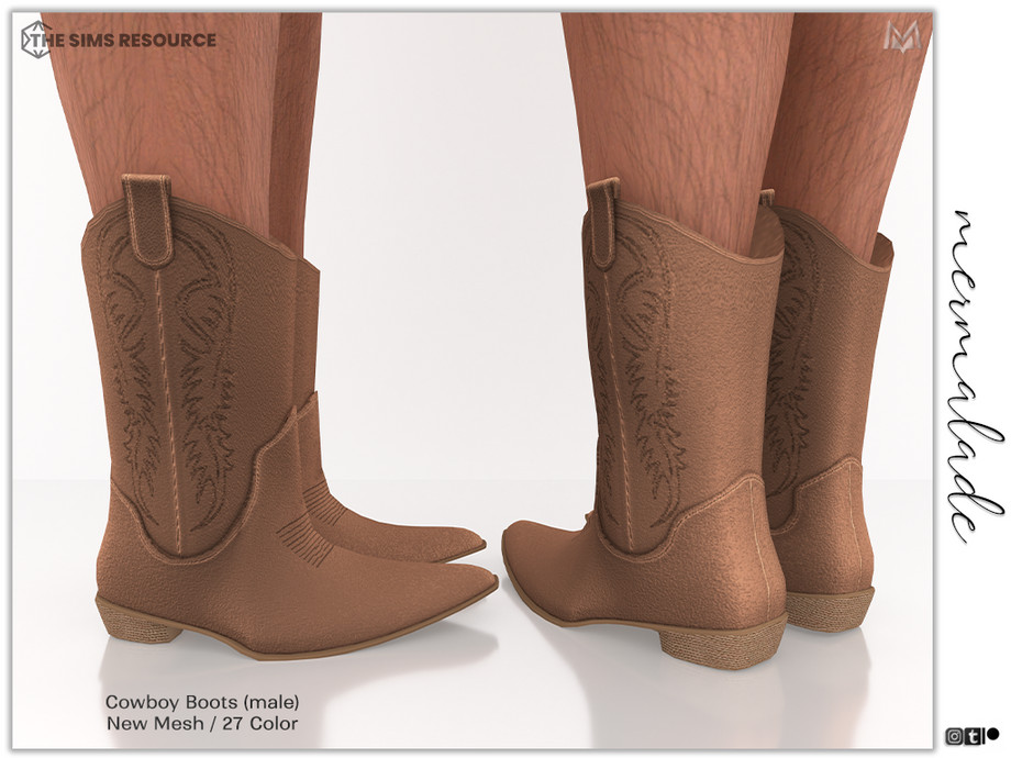 Обувь Cowboy Boots S206 Male Симс 4