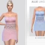 Платье Allie Lingerie Симс 4