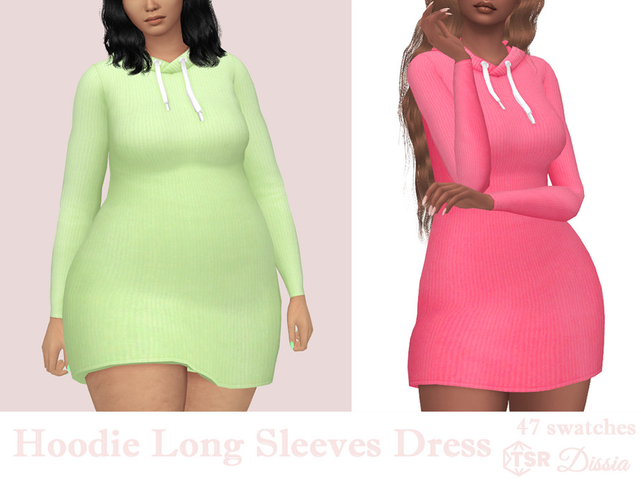Платье Hoodie Dresses Set Симс 4 (картинка 2)