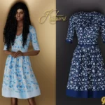 Платье Katsumi - Dress with Floral Pattern Симс 4