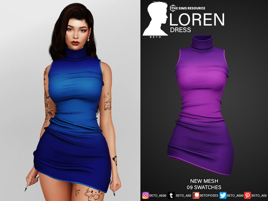 Платье Loren Dress Симс 4
