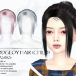 Прическа 74 Moodgloy Hair Child Симс 4