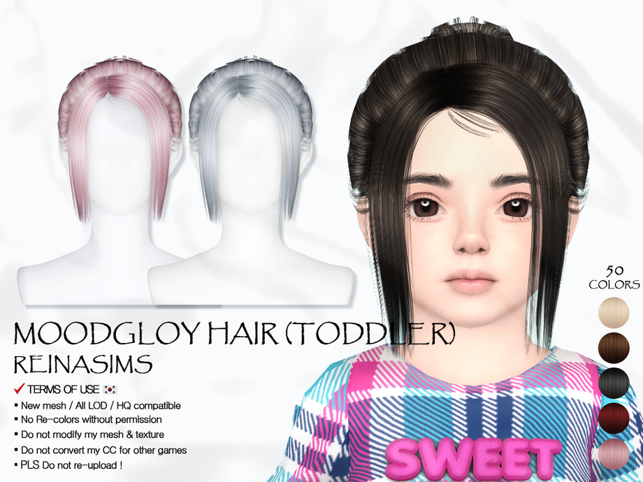 Прическа 74 Moodgloy Hair Toddler Симс 4