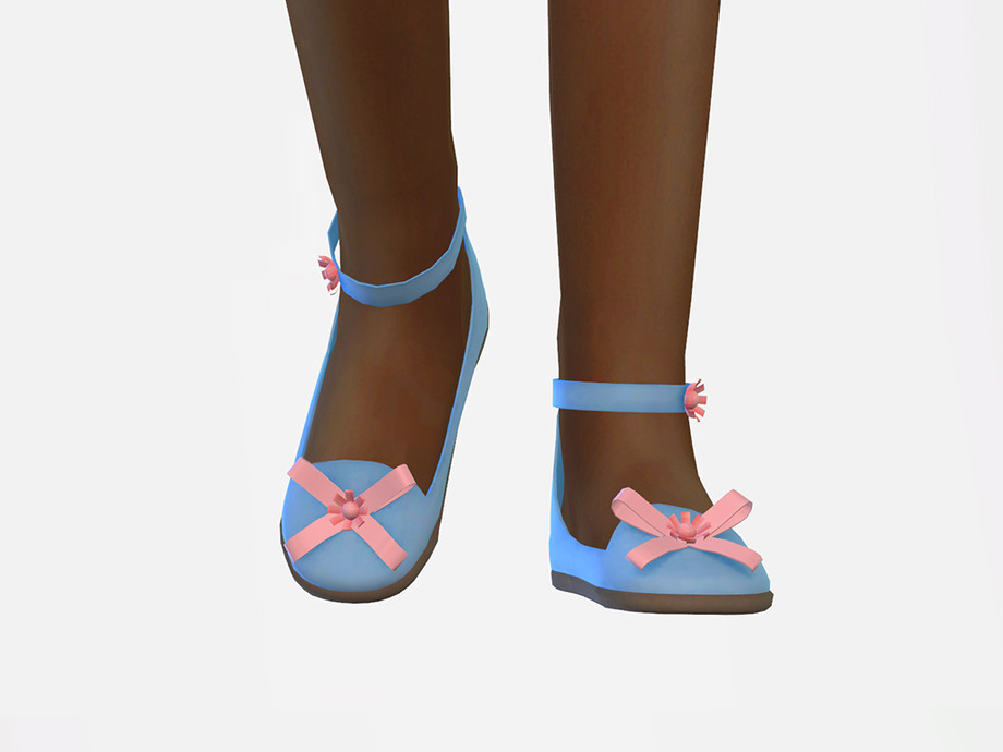 Детская обувь Grace Flats with Striped Bow Симс 4 (картинка 2)