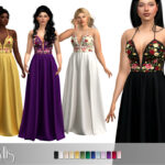 Длинное платье Amaryllis Gown Симс 4