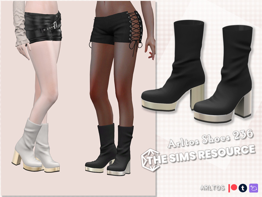 Metal Bottom Boots Sims 4