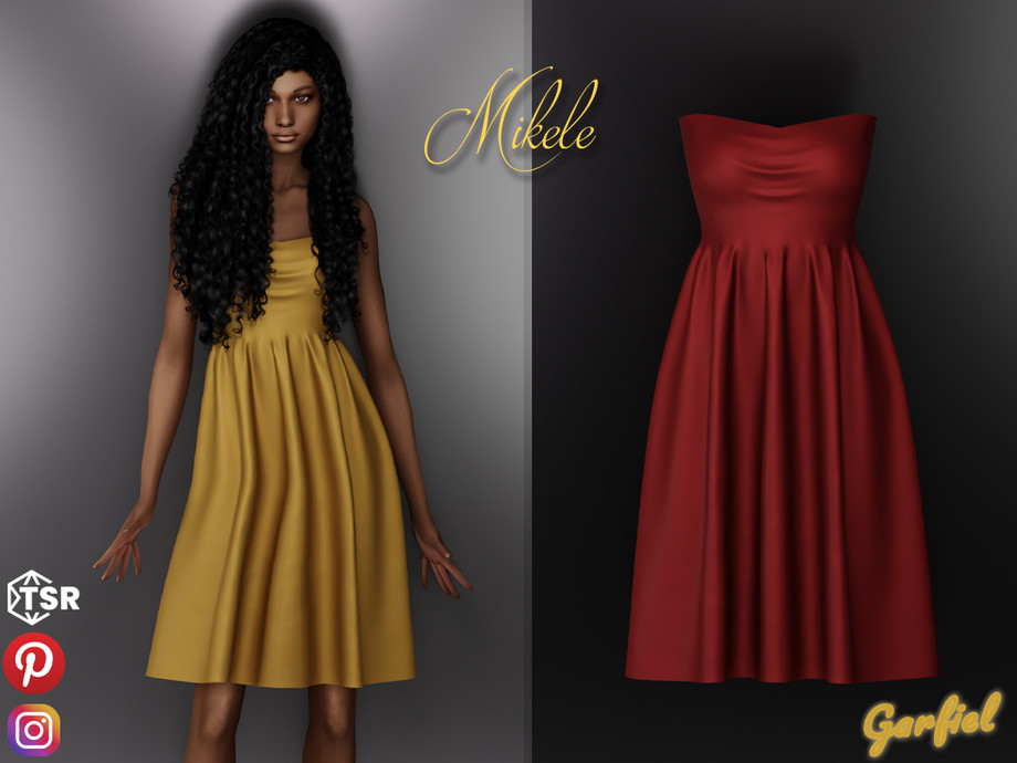 Mikele - A Bright, Eye Catching Dress Sims 4
