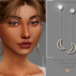 Moon Dangle Earrings Sims 4