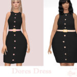 Платье миди Dores Dress Симс 4