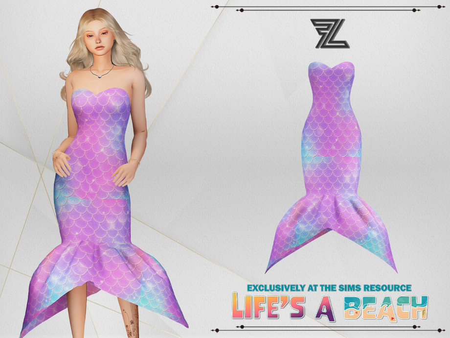 Платье русалки Lana Mermaid Dress Симс 4