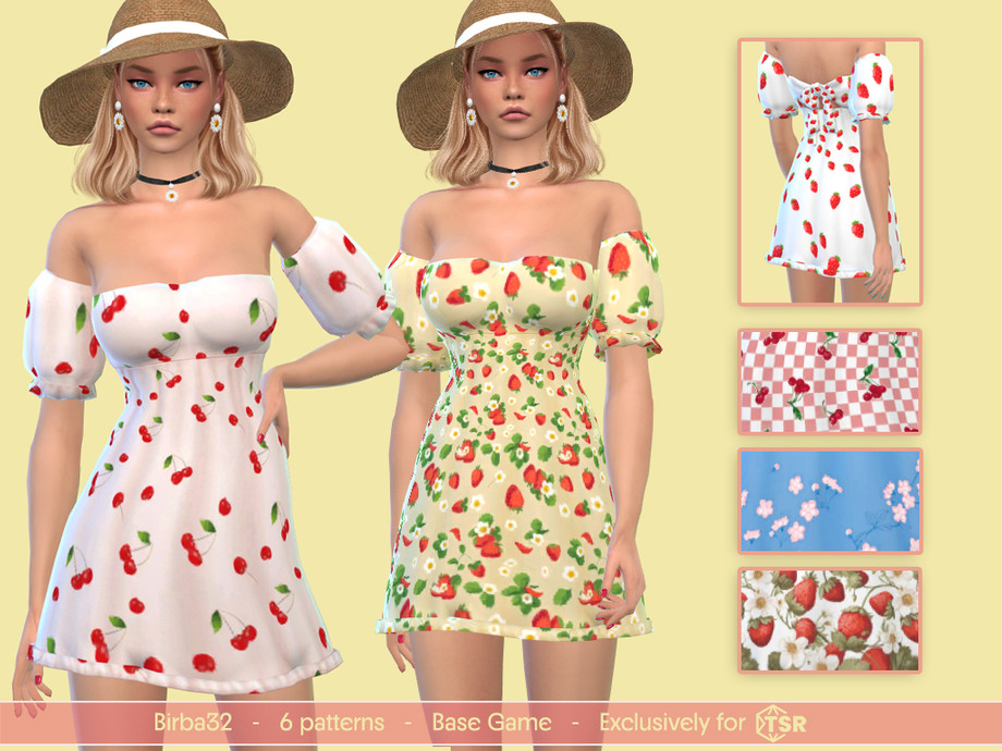 Платье Strawberries and Cherries Симс 4