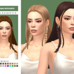 Прическа с косичками Layla Hairstyle Симс 4
