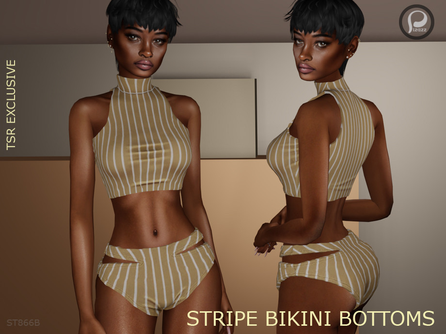 Stripe bikini bottoms Sims 4
