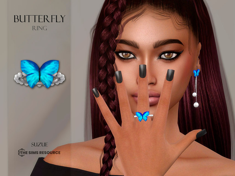 Женское кольцо Butterfly Ring Симс 4