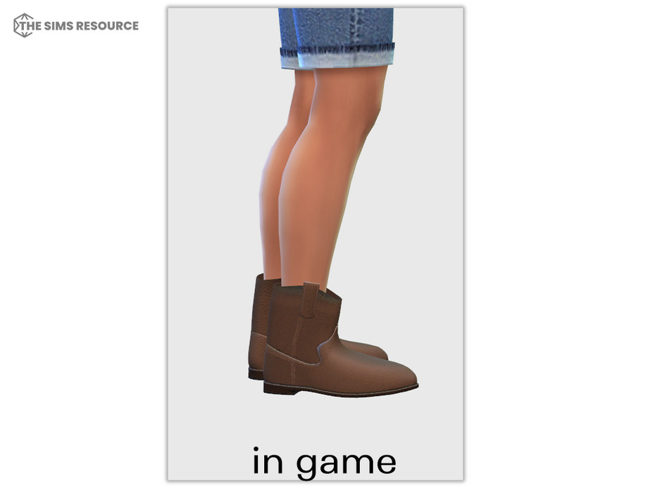 Sims 4 Ankle Cowboy Boots Male S239 (picture 2)