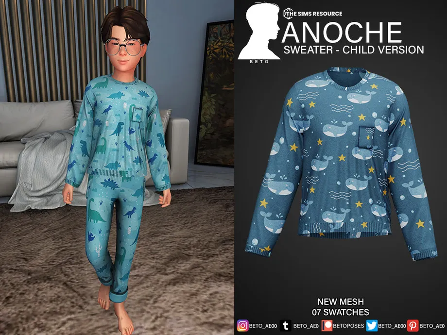 Sims 4 Anoche Sweater - Child Version
