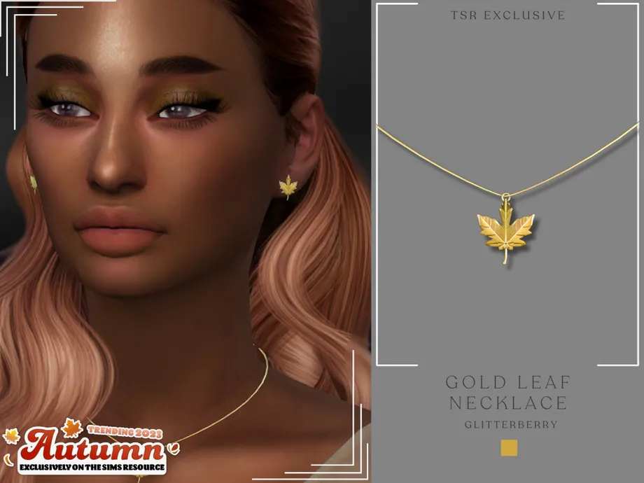 Sims 4 Autumn Leaf Necklace
